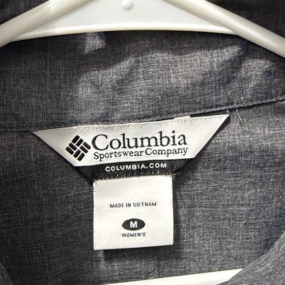 Columbia Women's Rain Jacket Gray Windbreaker Shoulder Hooded Jacket Size M - Picture 2 of 6